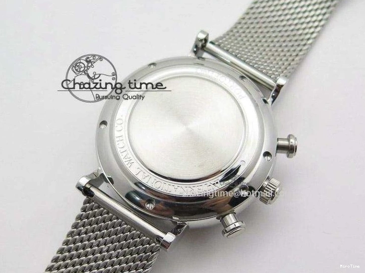 MIROTIME 0215 Portofino Chrono SS Black Dial on SS Mesh Bracelet A StreetReady 7399